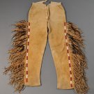 Men's Old look Native American Tan Buffalo Suede Leather Fringes Pant NAP04 SIZE : 36