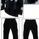 Men's New Native American Black Western Suede Leather Western Shirt & Pant WS27 SIZE: XL