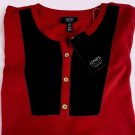 Jones New York Top Signature Knit Red Black
