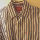 Abercrombie Fitch XL Dress Shirt Long Sleeve Blue White Pinstripe Extra Large