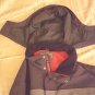LL Bean Jacket Large Mens Nylon Black Gray Red Parka Coat Hood Size L Outerwear
