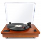 1byone Belt Driven Bluetooth Turntable with Built-in Stereo Speaker Vintage S...