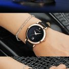 Womens Watches, Rose Gold, Black Fashion Ladies Watch Quartz PU Leather Band R