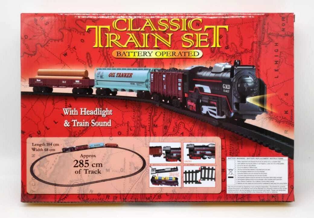 Classic Battery Operated Train Set With Tracks Light Engine