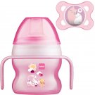 MAM Starter Cup Pink 150ml with Handles and Soother
