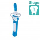 MAM Massaging Brush With Safety Shield Blue