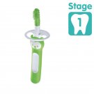 MAM Massaging Brush With Safety Shield Green