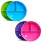 Munchkin Stay Put Suction Plate 4 Pack Pink And Purple Green And Blue