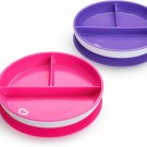 Munchkin Stay Put Suction Plate 2 Pack Pink And Purple
