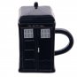 Novelty Ceramic Police Box Square Mug with Lid