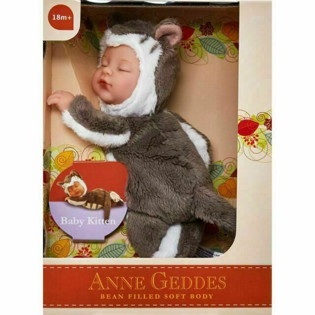 Anne Geddes Baby Kitten Bean Filled Soft Body 9”,18mos+ 