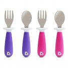 Munchkin Raise Fork & Spoon Set 2 Pink and Purple
