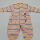 Girls Rabbit And Bear Romper Peach Stripes 73/48