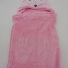 Soft and fluffy pink fox baby blanket with hood, one size fits all