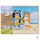 Bluey Wooden Jigsaw Puzzle 3 Pack and Storage Tray