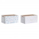 Storage Box DKD Home Decor Blue Pink MDF Wood 36 x 21 x 18 cm (2 Units)