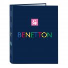 Ring binder Benetton Damero Navy Blue A4 26.5 x 33 x 4 cm