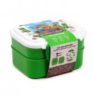 Minecraft Creeper & TNT Bento Box  2 Tier Stacked Kids Lunch Box Wth Cutlery New