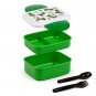 Minecraft Creeper & TNT Bento Box 2 Tier Stacked Kids Lunch Box Wth Cutlery New