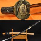 CLAY TEMPERED FULL TANG BLADE BAMBOO SAYA JAPANESE SAMURAI REAL SWORD KATANA