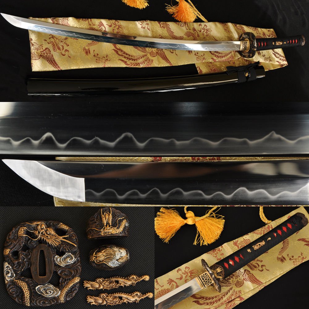 Clay Tempered Blade Beautiful Dragon Fittings JAPANESE BATTLE READY KATANA SWORD
