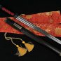 HIGH QUALITY CHINESE SWORD HAN JIAN (æ¼¢å) FOLDED STEEL BLADE EBONY WOOD SAYA