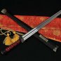 HIGH QUALITY CHINESE SWORD HAN JIAN (æ¼¢å) FOLDED STEEL BLADE EBONY WOOD SAYA
