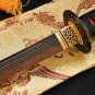 Japanese Katana Kill Bill Sword Red Clay Tempered Double Groove Blade Very Sharp