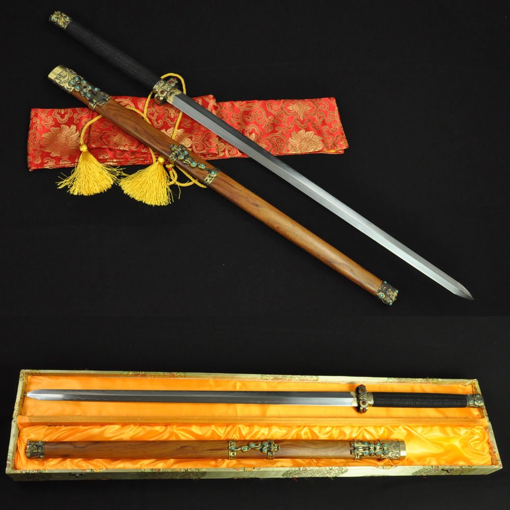 HIGH QUALITY HAND MADE CHINESE SWORD QIN JIAN (&ccedil;&sect;&brvbar;&aring;��) FOLDED STEEL CLAY TEMPERED