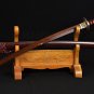 RED DAMASCUS STEEL 8192 LAYERS TEMPERED BLADE JAPANESE SAMURAI KATANA HAWK SWORD