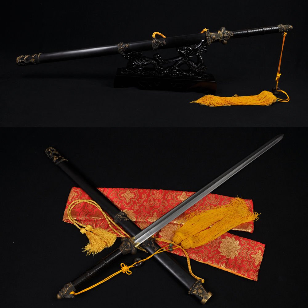 HIGH QUALITY HAND MADE CHINESE DRAGON SWORD JIAN (&eacute;&frac34;�&auml;&sup1;�&aring;��) FOLDED STEEL BLADE