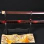 HIGH QUALITY JAPANESE SAMURAI NINJA SWORD Black&Red Folded Steel FULL TANG Blade
