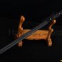 LEATHER ITO BLACK FULL TANG BLADE JAPANESE SAMURAI NINJA SWORD VERY SHARP