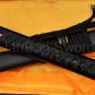 LEATHER ITO BLACK FULL TANG BLADE JAPANESE SAMURAI NINJA SWORD VERY SHARP