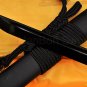 LEATHER ITO BLACK FULL TANG BLADE JAPANESE SAMURAI NINJA SWORD VERY SHARP