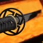 LEATHER ITO BLACK FULL TANG BLADE JAPANESE SAMURAI NINJA SWORD VERY SHARP