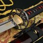 Handmade Japanese Samurai Functional Sword KATANA Folded Steel Blade Skull Tsuba