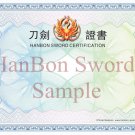 HanBon Sword Certification ( only for buyer who bought sword from us.)