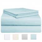 1000 Thread Count Sheet Set, 100% Long-staple Cotton Light Blue King Sheets by Pizuna Linens