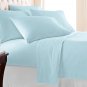 1000 Thread Count Sheet Set, 100% Long-staple Cotton Light Blue King Sheets by Pizuna Linens