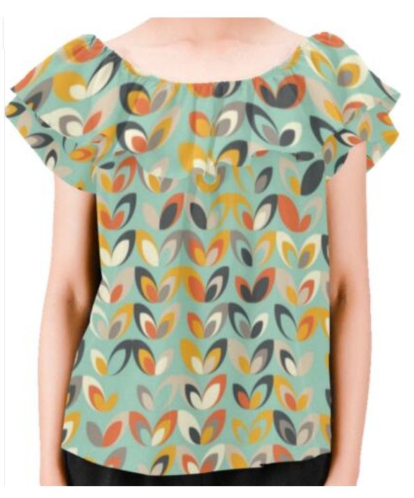 Spring Petals Women's Off Shoulder Blouse with Ruffle