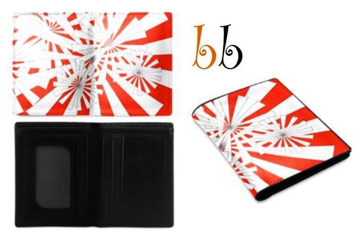 Orange Pin Wheel Men's Leather Wallet