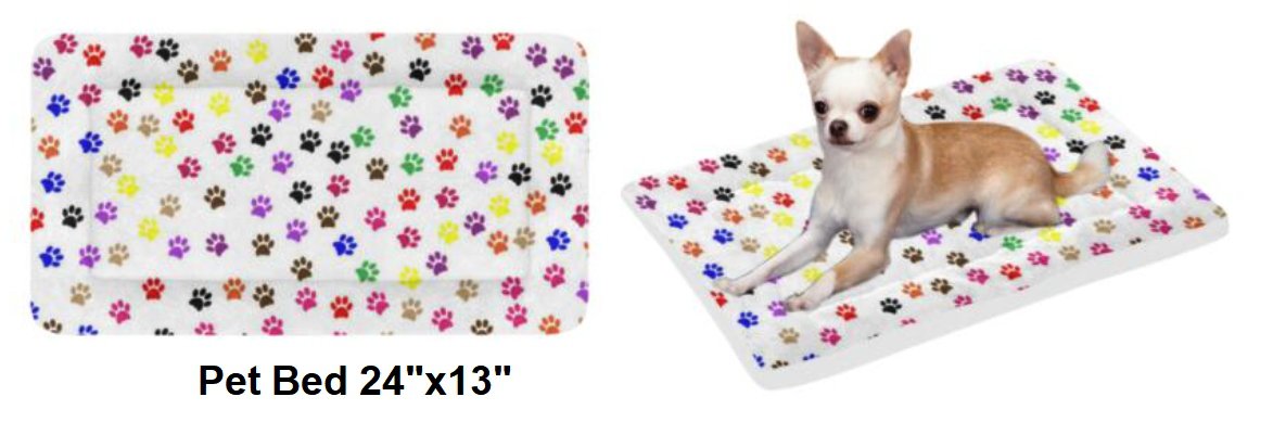 Multi Color Paws Pet Bed 24"x13"
