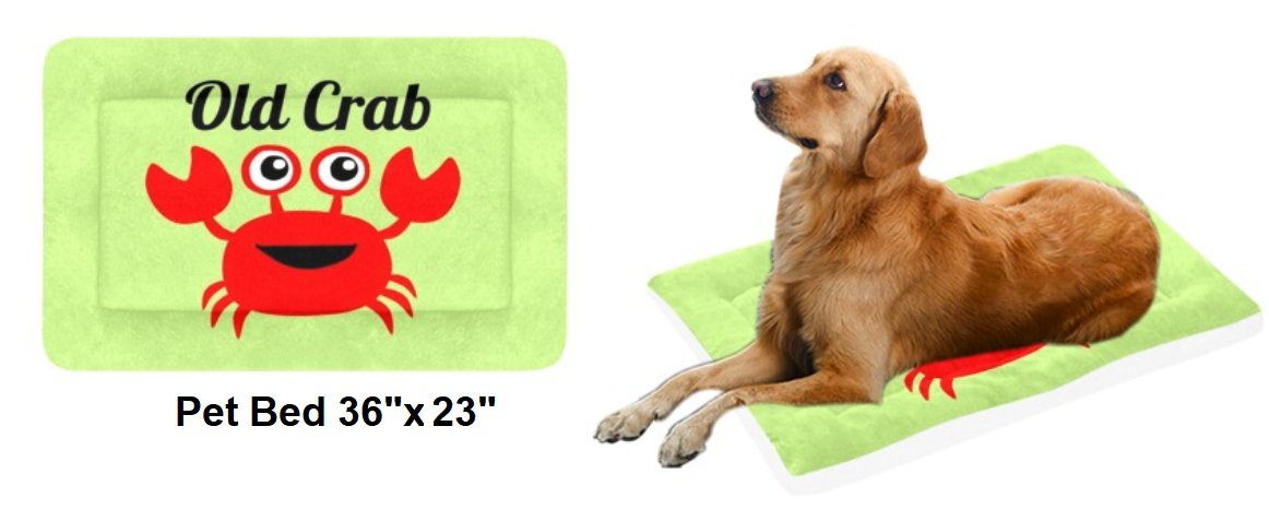 OLD CRAB Light Green Pet Bed 36"x23"
