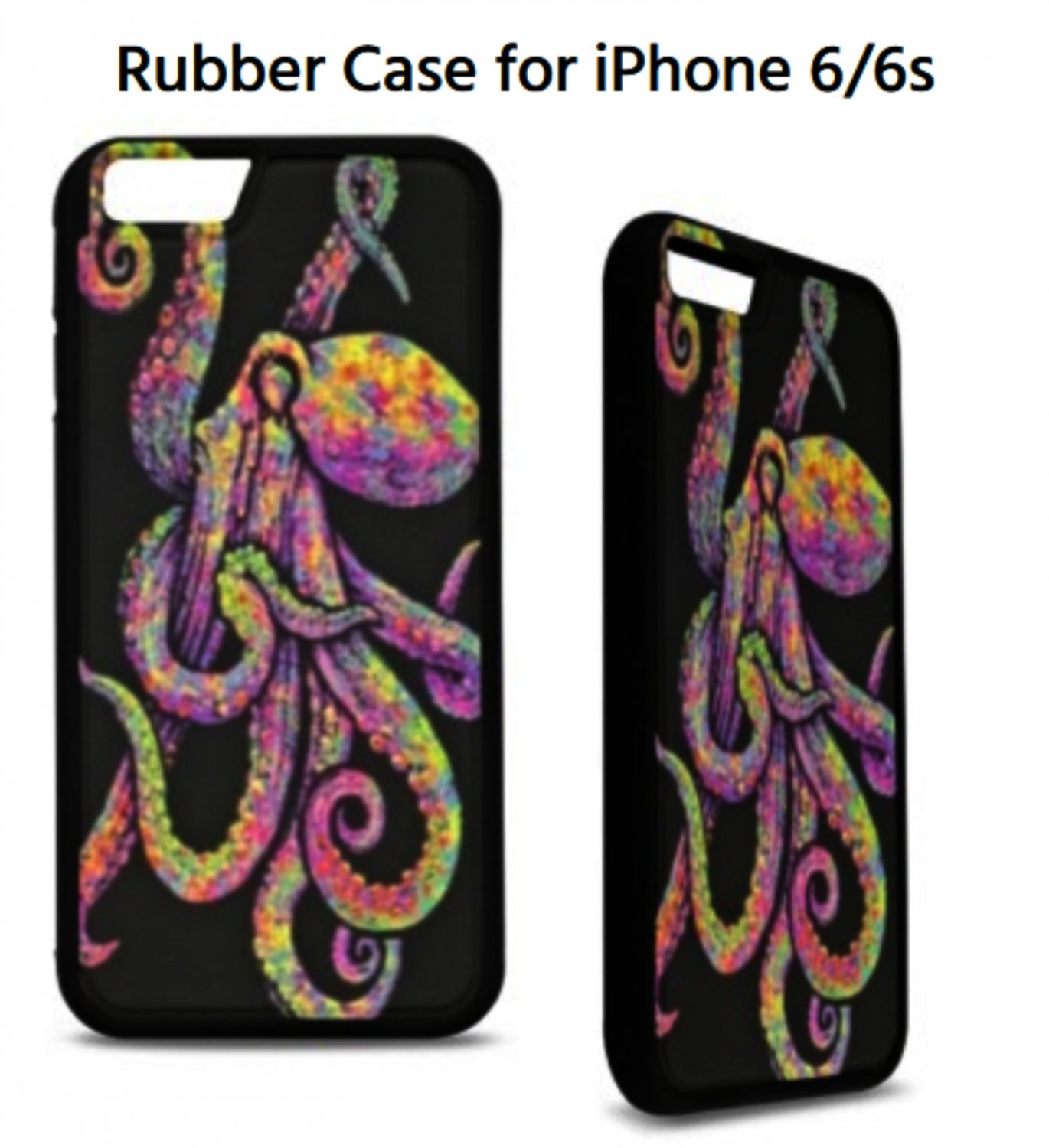Neon Octopus Rubber Case for iPhone 6/6s