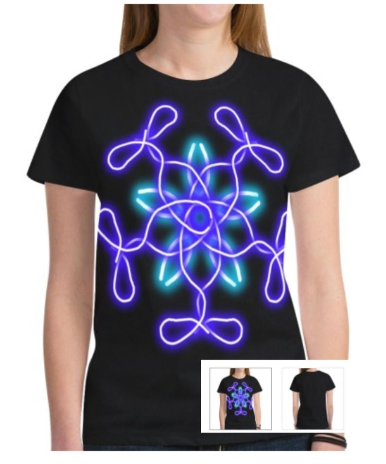 BLUE NEON kaleidoscope Tee for Women MT45