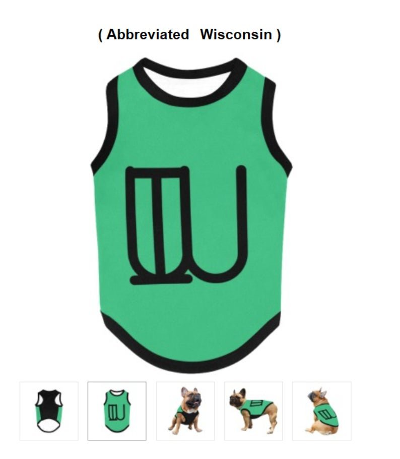 WISCONSIN State Abbr. Pet Tank Top