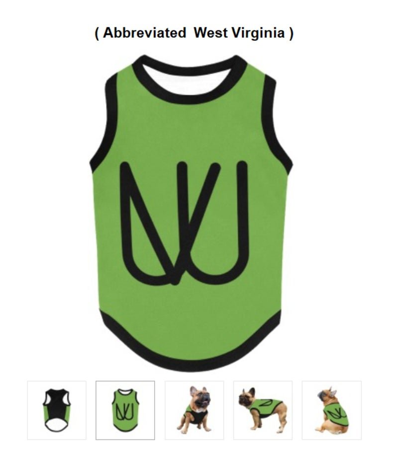 WEST VIRGINIA State Abbr. Pet Tank Top