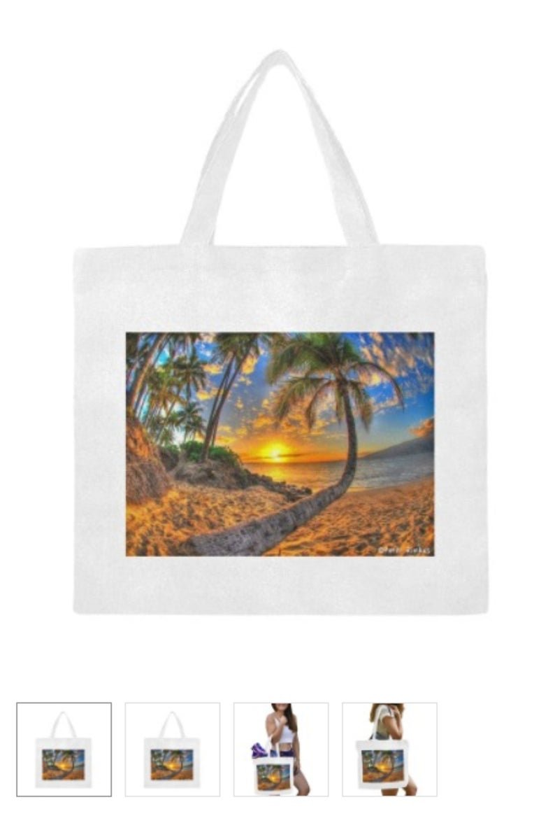 Large Island Life Canvas Tote Bag - M1702