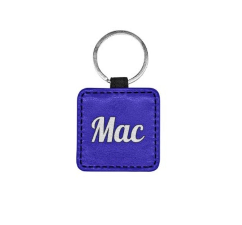 Mac Name Print Square Pet ID Tag or Key Chain